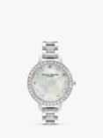 Olivia Burton Women's Treasure Crystal Bracelet Strap Watch, Silver OB16MOP25