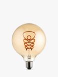 Orla Kiely E27 Non-Dimmable Tinted Decorative Globe Bulb, Amber Lustre