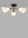 John Lewis Datura 3 Light Semi-Flush Ceiling Light, Brass