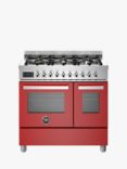 Bertazzoni Professional Series 90cm Dual Fuel Range Cooker, Red