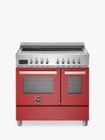 Bertazzoni Professional Series 90cm Electric Range Cooker with Induction Hob, Red