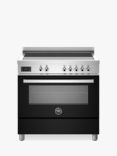 Bertazzoni Professional Series 90cm Electric Range Cooker with Induction Hob, Black