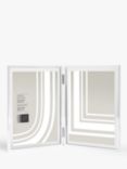 John Lewis Vertical Folding Double Photo Frame & Glass Border, 5 x 7" (13 x 18cm), Silver Plated