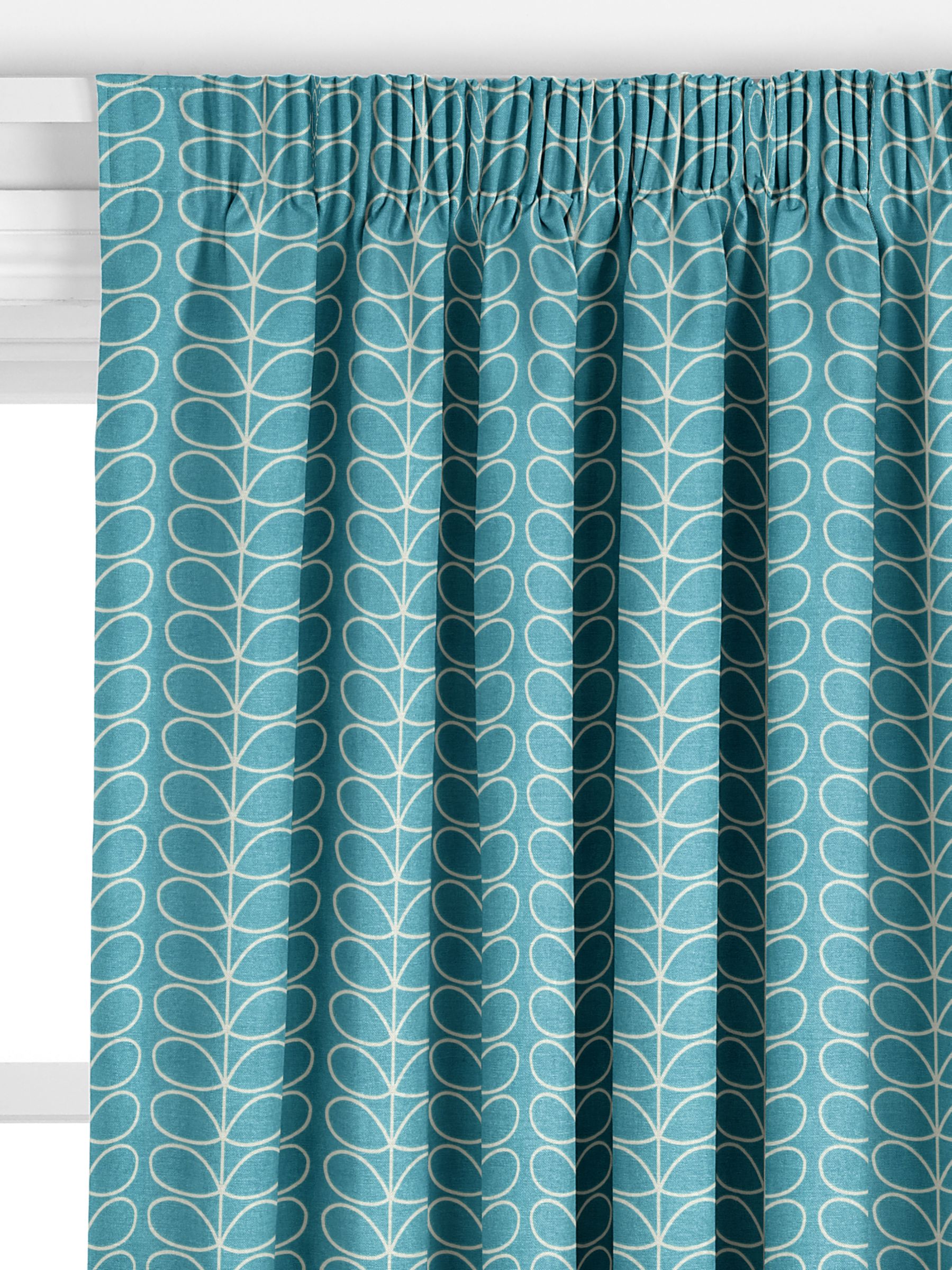 Orla Kiely Linear Stem Made to Measure Curtains, Duck Egg