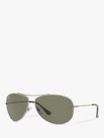 Ray-Ban RB3293 Men's Polarised Aviator Sunglasses, Gunmetal/Green