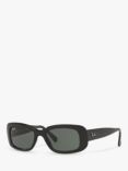 Ray-Ban RB4122 Women's Rectangular Sunglasses, Black/Grey