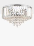 Laura Ashley Vienna Crystal Flush Ceiling Light, Clear/Polished Chrome