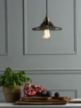 Laura Ashley Pippa Smoked Glass Ceiling Light, Aged Brass