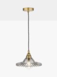 Laura Ashley Pippa Smoked Glass Ceiling Light, Aged Brass