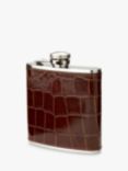 Aspinal of London Classic Croc Leather Stainless Steel Hip Flask