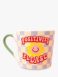 Eleanor Bowmer 'Positivity Please' Mug, 300ml, Blue/Multi