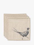 Selbrae House Pheasant Linen/Cotton Napkins, Set of 4, Natural