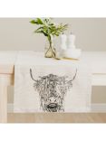 Selbrae House Highland Cow Linen/Cotton Table Runner, 140cm, Natural