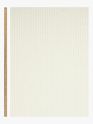 John Lewis Cotton Woven Stripe Furnishing Fabric, White/Storm