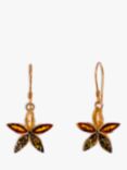 Be-Jewelled Amber Flower Drop Earrings, Gold/Multi