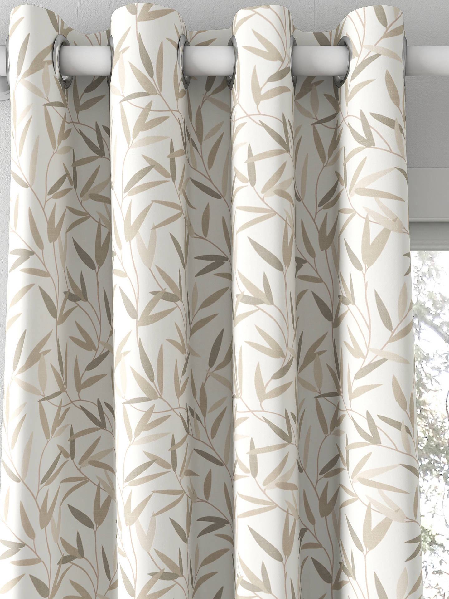 Laura Ashley Willow Leaf Made to Measure Curtains, Natural