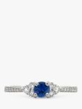 E.W Adams 18ct White Gold Sapphire & Diamond Ring, N