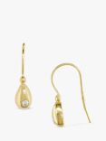 E.W Adams 9ct Yellow Gold Single Diamond Drop Hook Earrings