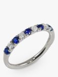 E.W Adams 18ct White Gold Sapphire & Diamond Eternity Ring, N