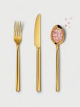 John Lewis Gold Cutlery Set, 6 Piece/2 Place Settings