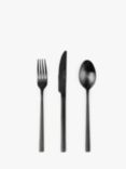 John Lewis Black Stainless Steel Cutlery Set, 18 Piece/6 Place Settings
