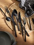 John Lewis Black Stainless Steel Cutlery Set, 18 Piece/6 Place Settings