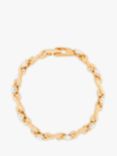 Eclectica Vintage Attwood & Sawyer 22ct Gold Plated Swarovski Crystals Navette Bow Chain Bracelet, Gold