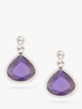 Eclectica Vintage Swarovski Crystals Drop Earrings, Silver/Lilac