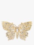 Eclectica Vintage Attwood & Sawyer Swarovski Crystal Butterfly Brooch, Dated Circa 1980s, Gold
