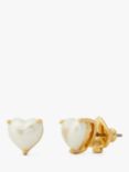 kate spade new york Heart Stud Earrings, Gold/White