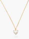 kate spade new york Faux Pearl Heart Pendant Necklace, Gold/Cream