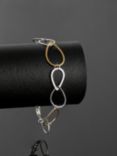 Nina B Two-Toned Teardrop Open Link Bracelet, Silver/Gold