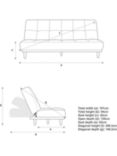 John Lewis Linear Medium 2 Seater Sofa Bed, Light Leg, Tweed 201 Red