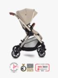 Silver Cross Dune Pushchair & Dream Car Seat Travel Pack with First Bed Folding Carrycot, Stone