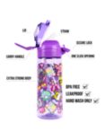 Fringoo Rainbow Leak-Proof Drinks Bottle, 600ml, Purple/Multi