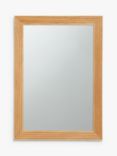 John Lewis Rectangular Ribbed Oak Wood Frame Wall Mirror, 69 x 49cm, Natural