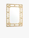 Laura Ashley Shawford Mock Bamboo Rectangular Wall Mirror, 107 x 81cm, Gold