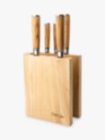 Katana Saya Filled Olive Wood Kitchen Knife Block Set, 6 Piece