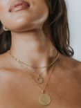 LARNAUTI Diamond Cut Beaded Chain Necklace, Gold