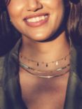 LARNAUTI Double Herringbone Chain Necklace, Gold