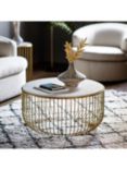 Gallery Direct Sutton Marble Coffee Table, Natural/Gold