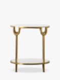 Gallery Direct Stanford Marble Side Table, White/Brushed Brass