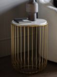 Gallery Direct Sutton Marble Side Table, Natural/Gold