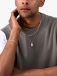 Dower & Hall Men's Rice Nomad Beaded Collar Necklace, Silver