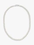 Dower & Hall Men's Freshwater Pearl Collar Necklace, White/Silver