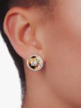 Lauren Ralph Lauren Glass Crystal Crest Stud Earrings, Tortoise