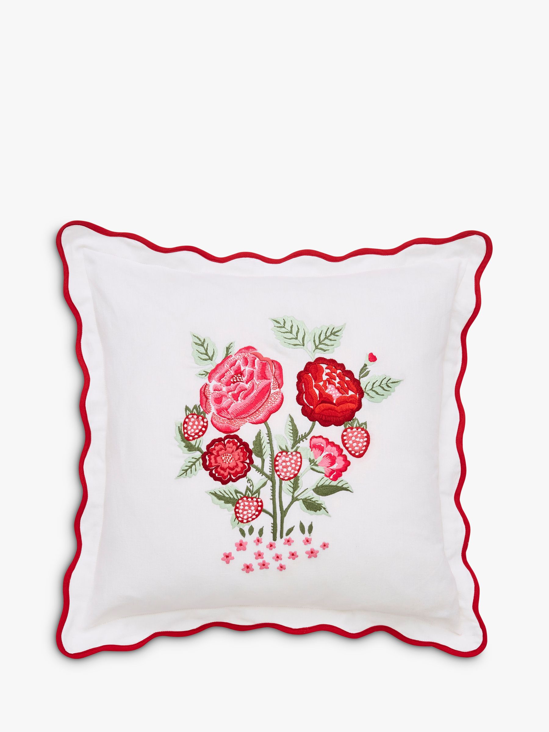 Cath Kidston Strawberry Garden Cushion, Red / Multi