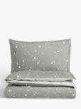 John Lewis Easy Care Star Print Reversible Duvet Cover and Pillowcase Set, Cotbed (120 x 140cm)