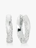 Sif Jakobs Jewellery Ferrara Piccolo Cubic Zirconia Twist Hoop Earrings, Silver