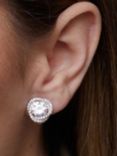 Jon Richard Silver Plated Crystal Halo Clip On Earrings, Silver